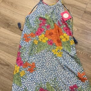 Caroline Hill Dress Tropical Blue Leopard NWT